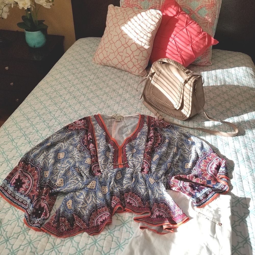 Boho Flutter Sleeve Blouse - image 6